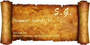 Sommer Geréb névjegykártya
